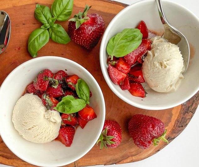 Fraises au basilic et balsamique