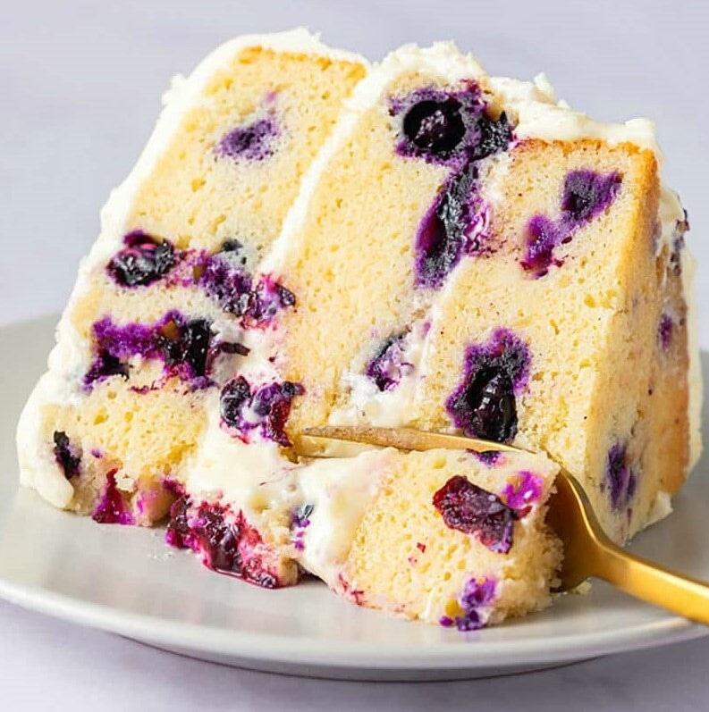 Gâteau Vegan, et Sans Gluten aux Bleuets et au Citron