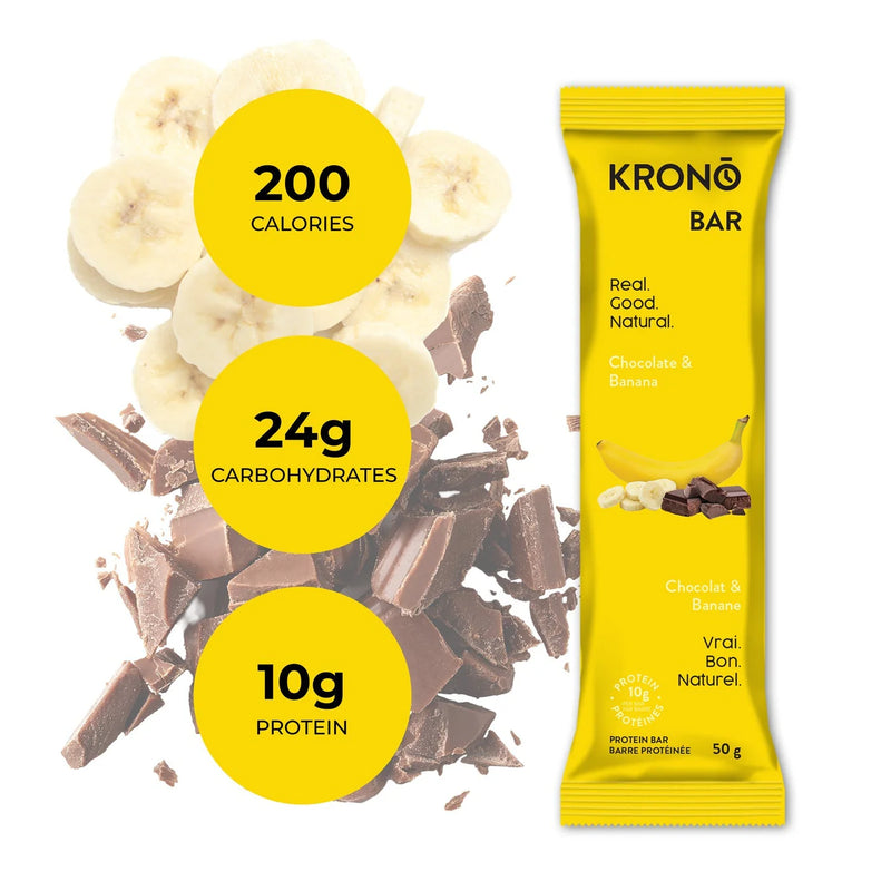 Krono Nutrition - Barre Protéinée - Chocolat et Banane- 50 g