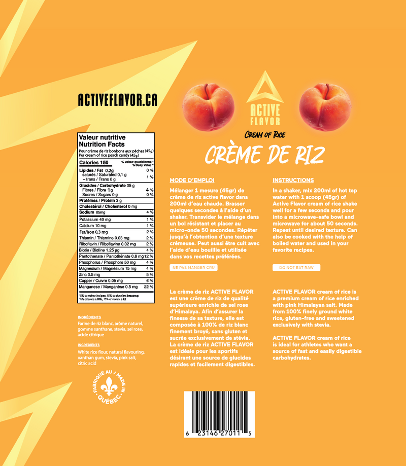 Active Flavor - Rice Cream - Peach Candies - 1.5 kg