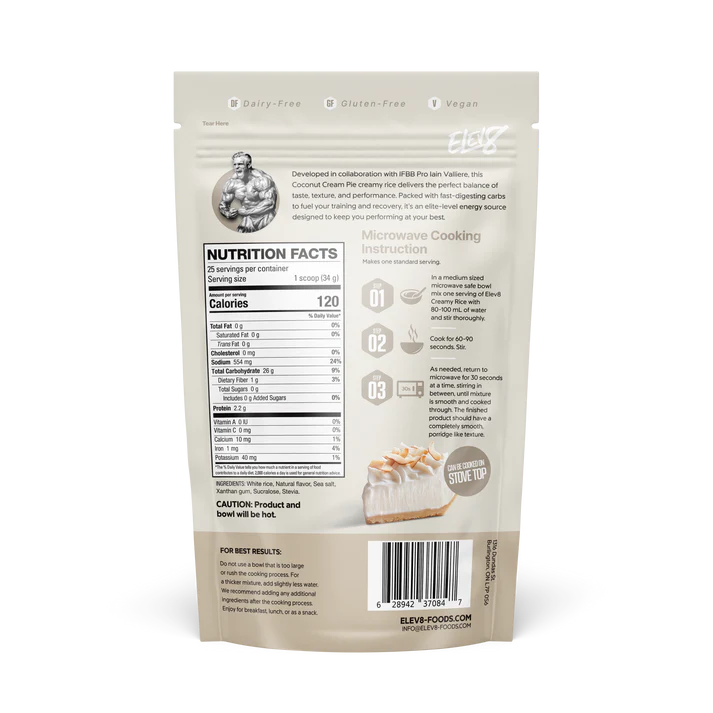 NOUVEAU - Elev8 - Crème de riz - Coconut Cream Pie - 932 g