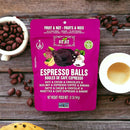 Healthy Snack Fit-Fit Energy Balls Coffee Espresso, Dates, Banana and Hazelnuts