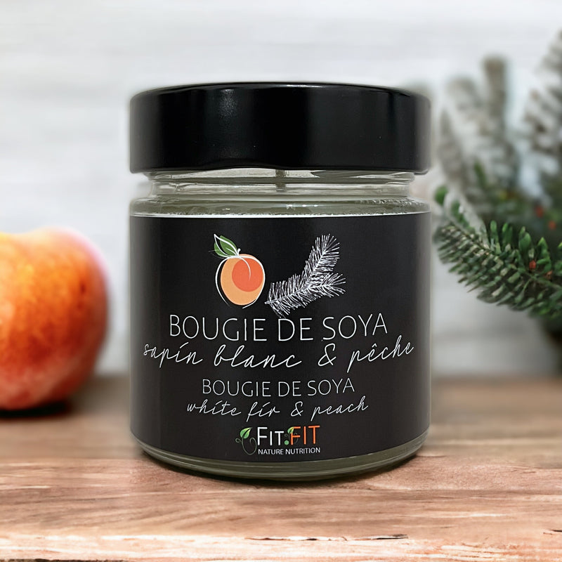 White fir and peach - soy candle