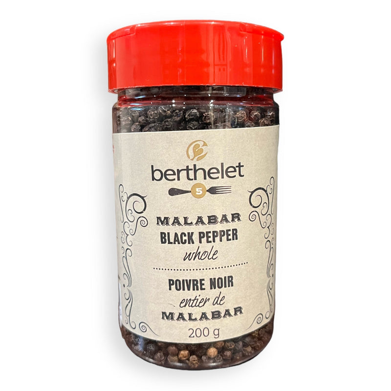 Berthelet - Poivre Noir entier de Malabar Sans Gluten 150 g Épices Berthelet 
