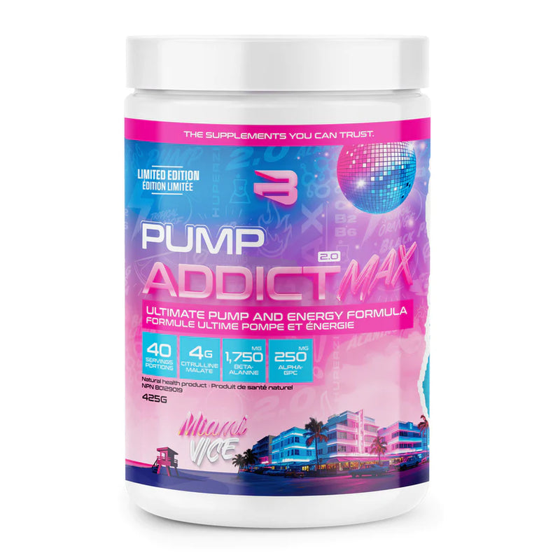 Believe Supplements - Pump Addict 2.0 MAX - Miami Vice Margarita Fraise Cerise  - 40 portions