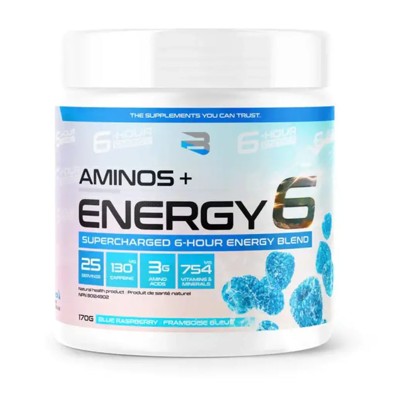 Believe Supplements -  Aminos + Energy 6 - 170g - Framboise Bleue