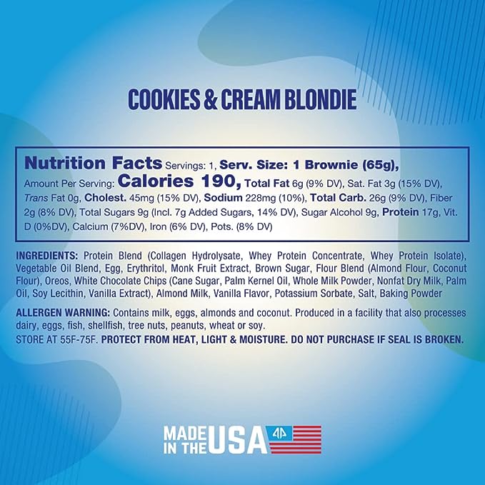 NOUVEAU - Prime Bites - Protein Brownie - Cookies & Cream Blondie Collations Prime Bites 