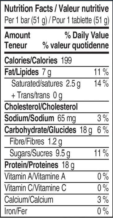 Snickers Protein bar original valeurs nutritives
