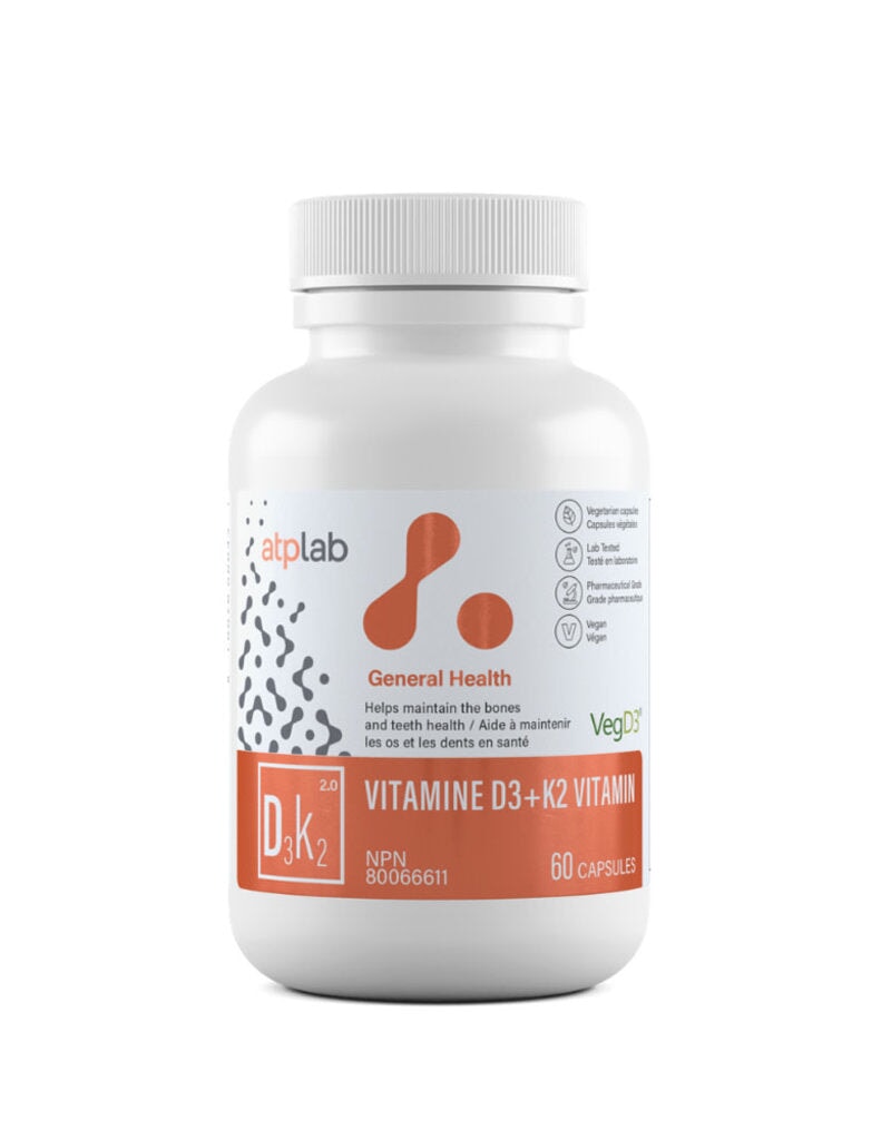 Atp Lab - Vitamine D3+K2 - Santé des os et des dents - 60 capsules Vitamines & Suppléments ATP Lab 