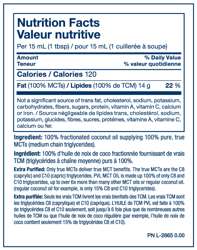 Pure Vita Labs - PVL - MCT Oil Sans Saveur - 946ml Vitamines & Suppléments Pure Vita Lab 