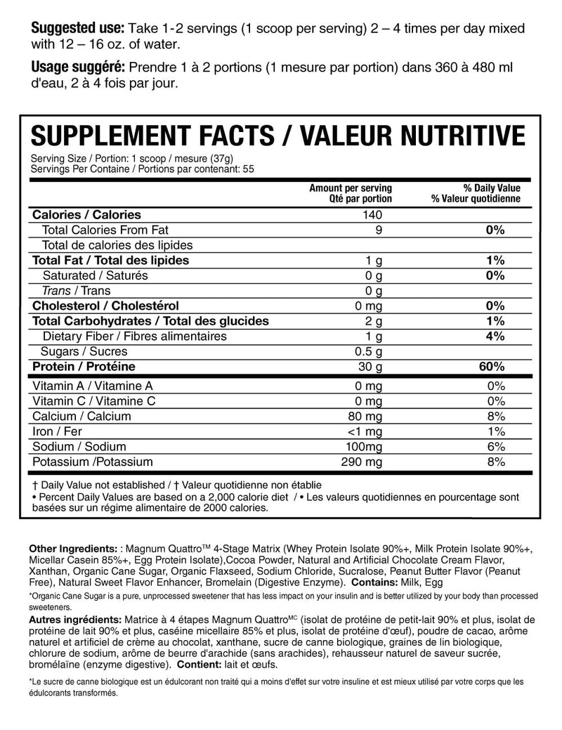 Magnum Nutraceuticals - Quattro - Shake Series Vanilla - 4 lbs Vitamines & Suppléments Magnum Nutraceuticals 