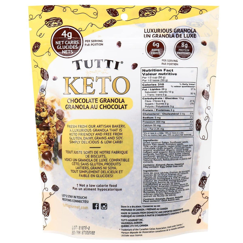 Tutti Gourmet - Keto Granola au chocolat Vegan - Fitfitfit.fit